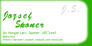 jozsef sponer business card